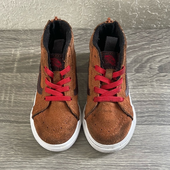 Vans Toddler Sk8-Hi Zip Glazed In Ginger Brown Sneaker Skate Shoes Size 8 - Picture 3 of 11